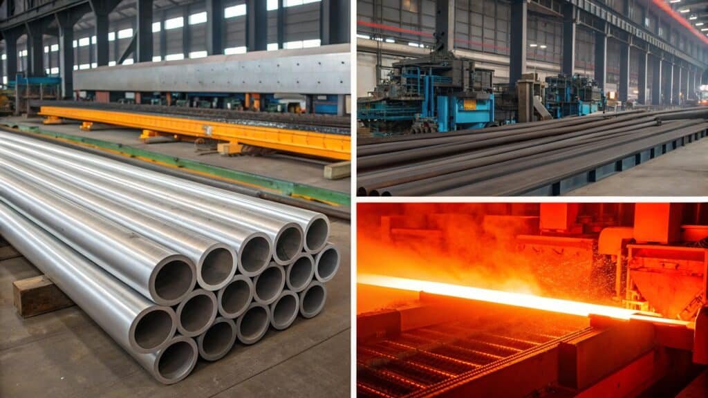 An illustration of the four forging types: Open-Die, Closed-Die, Press Forging, and Ring Rolling.